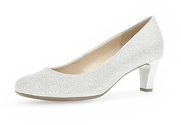 Gabor Damen Klassische Pumps, Frauen Absatzschuhe,Court Shoes,high Heels,Heels,hochhackige Schuhe,stoeckelschuhe,Silber,44 EU / 9.5 UK