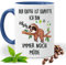 Blickfang Lustige Tasse mit Spruch |DER KAFFEE IST KAPUTT ICH BIN IMMER NOCH MÜDE | Faultier Kakao- Kaffee- Tee- Fototasse| Geschenke für männer frauen Keramik |Spülmaschinenfest (Blau)