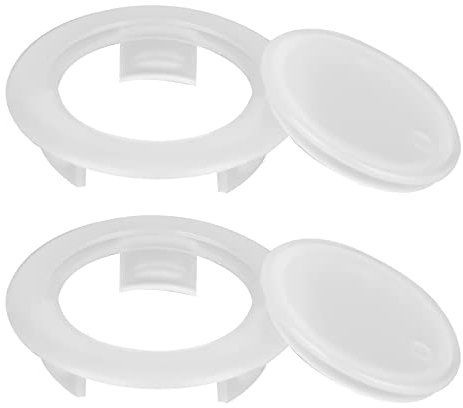 Savita 2 Sets Tischschirm Loch Ring und Kappen, 5,08cm Kunststoff Terrassenschirm Lochstopfen Ring und Kappen Set Tisch Loch Einsatz für Outdoor Aktivitäten Sommer Gartenpartys (Transparent)