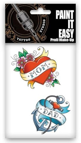Temporäres Tattoo-Motiv Reality, 10,5 x 14,8cm, Maritim Anker und Herz