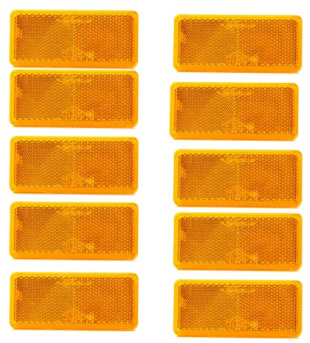 Generisch 10x Reflektor - Katzenauge - Strahler - eckig - Orange - eckig 90x40mm - klebend