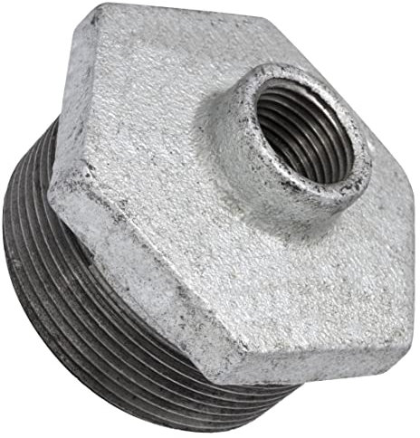 AERZETIX - C64942 - Réduction mâle/femelle 2''x1/2'' zinguée - en fonte - raccord de tuyau fileté à butée intérieure à visser - mamelon réduit plomberie-chauffage travaux installation d'eau manchon