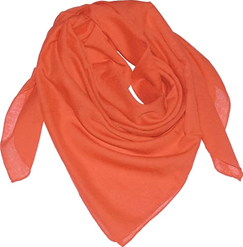 Harrys-Collection Unisex Bandana Uni Farben 100% Baumwolle! 52 X 52 cm, Farbe:orange