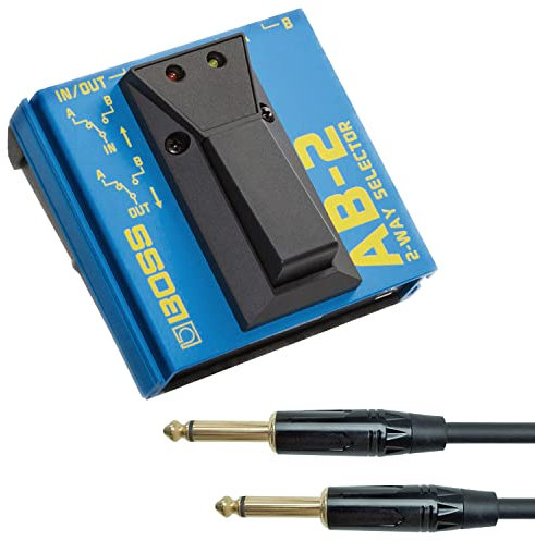 BOSS AB-2 A/B-Schalter 2-Wege Switch Wahlschalter Fußschalter + keepdrum Klinkenkabel