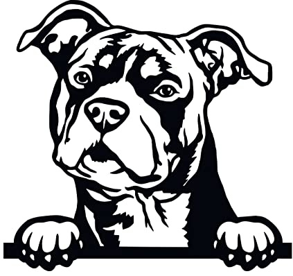 Autoaufkleber/Sticker/für Innen und Außen 28 cm schwarz American Staffordshire Terrier 04