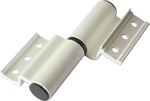 Lot de 2 charnières de porte, adaptées pour porte de pont cassée, porte en alliage d'aluminium, porte plate, porte en acier inoxydable, porte en verre – Blanc droit