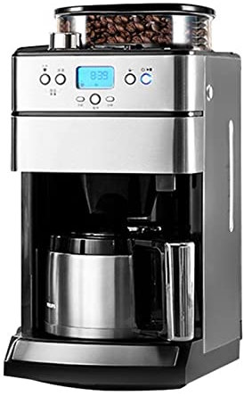 Cafetière Cafetière Maison Petite Machine à Café Broyage Entièrement Automatique Machine à Café Intégrée (Couleur: Gris Argent, Taille: KR) (Silver Grey EU)