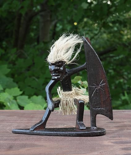 G6 Collection Handgefertigte hölzerne primitive Tribal lustige Statue Skulptur Tiki Bar handgefertigt einzigartiges Geschenk Wohnkultur Akzent Figur Dekoration Kunstwerk handgeschnitzt (Solo Segeln)