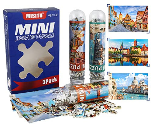 MISITU 3er-Pack Mini-Puzzles mit 150 Teilen für Erwachsene - Blick auf Venedig - Reisepuzzle als Heimdekoration