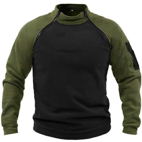 Maisley Uomo Tactical Fleece Felpa Giacche di Pile da Escursionismo Felpa Tattica da Uomo Antivento in Pile Militare Pullover Antivento e Caldo Maglie Sportive Senza Cappuccio