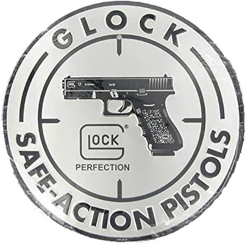 GQWJKSZ Retro-Metall-Blechschild „Gl-ock Perfection Oem Safe Action“-Blechschild für Zuhause, Höhle, Garage, Bar, Wanddekoration, Vintage-Metallschild, Durchmesser 30,5 x 30,5 cm