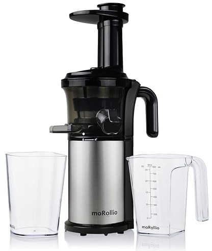 moRollio Cold Press Juicer; Slow Chew Juicer Machine for Vegetables and Fruits; Powerful 200W Slow Juicer, Reverse Function, Easy to Clean; Free from