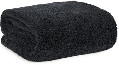 Flano Decke Lori Warme Wohndecke Sesseldecke Tagesdecke Weiche Sofadecke Überwurf Kuschelige Couchdecke (Schwarz, 170X210 cm)