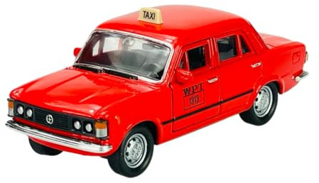 Welly FIAT 125p 125 P Rot Taxi 1967-1972 Polski FIAT 1/34-1/39 Metal Modell Auto Die Cast Neu im Kasten
