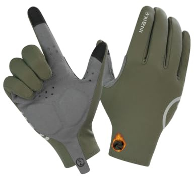 INBIKE Fahrradhandschuhe Lang Winter Warm Winddicht Atmungsaktiv Touchscrenn Reflektierende Herren Damen Radhandschuhe für Radfahren Outdoor Sport C701