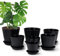 Gardrium Lot de 7 Pots de Fleurs en Plastique avec Trou de Drainage pour intérieur et extérieur, Gris moucheté 17,5/16,5/15,3/14 / 13/11,5/10 cm, Noir