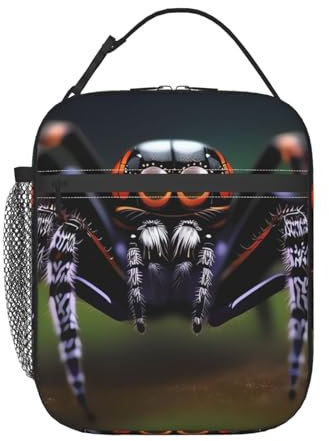 Isolierte Lunchtasche für Damen und Herren, wiederverwendbare Lunchbox, tropischer Regenwald, Spinnen, Lunch-Kühltasche, große Lunchtasche, auslaufsichere Lunchbox für Büro, Reisen, Picknick