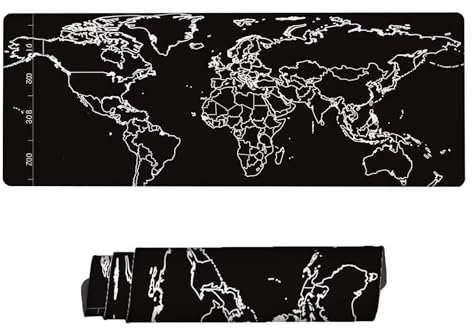 Grand Tapis de Souris de Jeu 800 x 300 x 3 mm, Tapis de Souris Carte du Monde Étendu, sous Main Bureau Imperméable et Antidérapant, Texturée Résistant à Usure, Lavable Tapis de Souris (Doubler) U-7