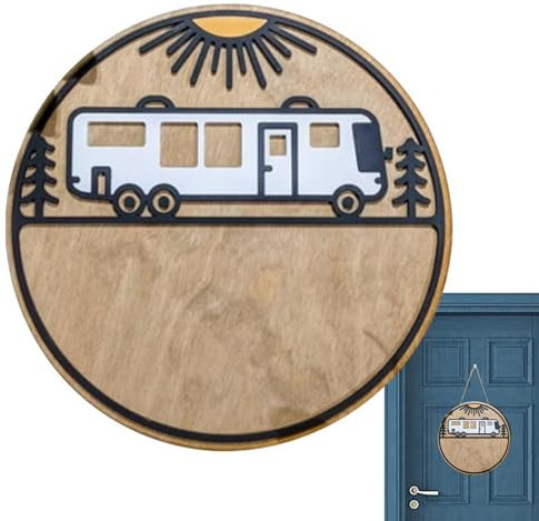 -Camping-Schilder, Wohnmobil-Schilder, Süßes Holzschild, Verschleißfeste Camping-Schilder mit 4 Stilen für Hotels, Autos, Tore, Zäune