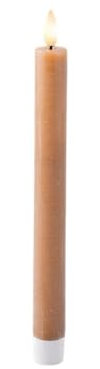 Lumineo LED-Kerze, braun, Ø 2,2 x 24,5 cm, Flammeneffekt, 2 Stück