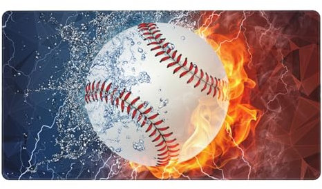 75x40cm Personalised Extended Baseball Desk Mat Mouse Pad with Text Printed, Customised Sports Large Gaming Mouse Mat for Teens Boys Men, Extra Large Design Desk Mat for Computer Laptop Keyboard