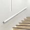 Wooden Staircase Handrail, Safe Indoor Wall Mounted Stairs Handrail, White Round Solid Wood Armrest with Stainless Steel Bracket, Suitable for Home Hospital Barrier Free Handrails (A, 240CM)