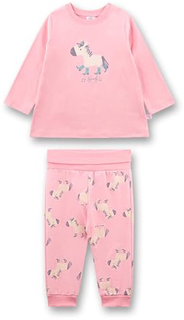 Sanetta Baby-Strampler lila Esel aus Nicki | Praktischer und bequemer Strampler aus Nicki für Mädchen.