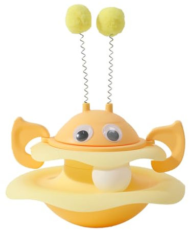 Turntable Cat Toys, Rotating Tumbling Cat Toy, Cat Exercise Toy Rotating Plate, Cat Plays Plate with Rotating Design, Tumbling Cat Toy for Small to Medium Cats, Tumbling Cat Toy for Plays and Exercise