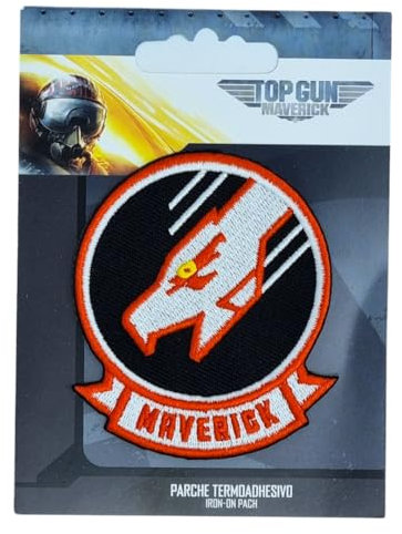 COMERCIAL MERCERA, Top Gun Aufnäher Patches, Originale, Aufnäher Ideal für Mützen, Jacken, T-Shirts oder Schultaschen, 100% Polyester (Maverick, Gestickter)