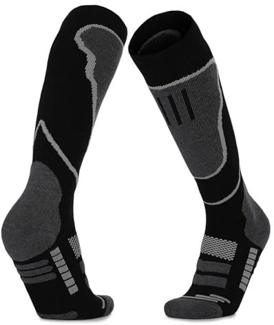 MTKSFDC KompressionsstrüMpfe Herren 2 Paar Thermosocken for Herren und Damen, for den Winter, lang, warm, Kompressionssocken for Ski, Wandern, Snowboarden, Klettern, Sportsocken(AS1)