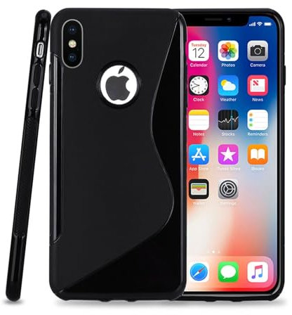 Case for iPhone XS Max 6.5-Inch Silicone Lightweight Smooth Soft Gel Shockproof Protective Cover & Anti-Scratch for iPhone XS Max Black