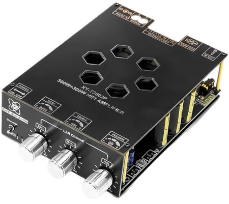 Nicear Placa amplificadora T3002P, chip TPA3255, 300 W x 2, módulo amplificador de audio con altavoz Bluetooth estéreo DC19-51 V y carcasa.