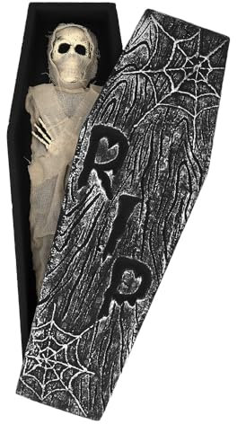 Boland 73232 - Mumien Deko Set mit Knochen und Sarg, Dekoration für Halloween und Karneval