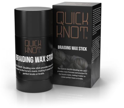 Quick Knot® Cera para trenzar caballos | Cera para trenzar la melena | Para trenzar la melena, más agarre, domina el pelo suelto, trenzas limpias, 40 ml