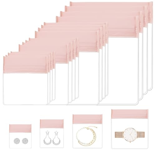 40 Stück Schmuckbeutel, Anlaufschutz, Reise-Schmuckbeutel für Ringe, Ohrringe, Armbänder, Schmuckbeutel mit Druckverschluss, transparenter Schmuck-Organizer, Reisezubehör (verschiedene Größen)