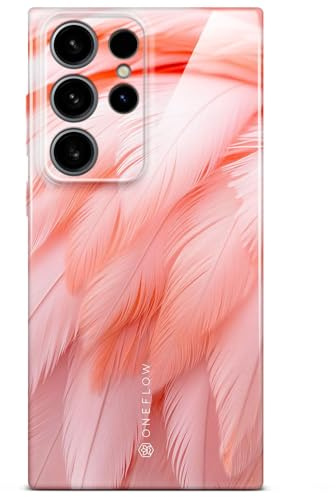 ONEFLOW Wild Cover für Samsung Galaxy S24 Ultra Hülle mit Animal Print, Designer Case Handy Schutzhülle mit Kameraschutz, Tiere Muster Hardcase dünne Handyhülle, Smooth Flamingo Rosa