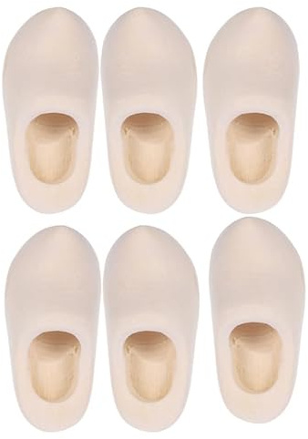 HOMSFOU 15 Paare Mini Holländische Holzschuhe Unbehandelte Puppenhaus Holzschuhe Zum Bemalen Holzschuhminiatur Für Puppenhauszubehör Miniatur Deko Und DIY Bastelprojekte