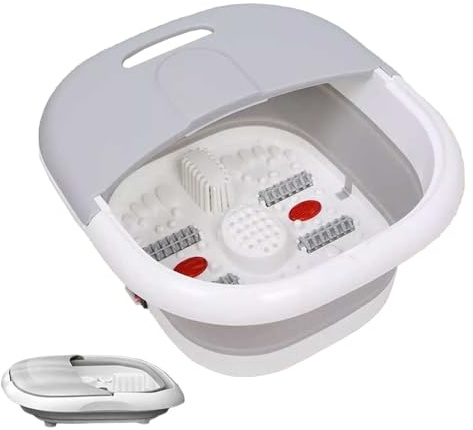 Gziztx Collapsible Foot Spa and Massager with Heater, Bubble, Virbration, Foot Bath Bowl with Massage Rollers, Foot Soaking Tub for Relieve Pressure