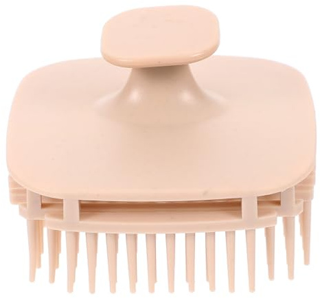 OUNONA Haarmassagegerät aus Tpe mit Kopfhautpeeling gegen Schuppen und Fördert die Durchblutung Geeignet für Friseursalons und Erwachsene Beige Duschartikel