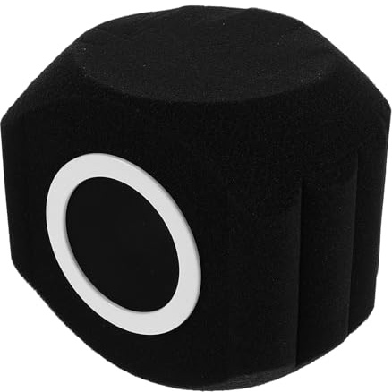 Schwarze Mikrofon Isolationskugel mit Rauschunterdrückung | Geräuschdämmender Schaumstoff, Universelle Passform, Home Studio und Akustikraum, Moderner Minimalistischer Stil