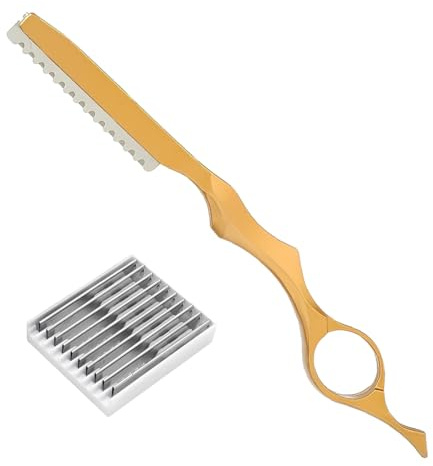 Quesuc 1 Set Rasaio Da Parrucchiere Attrezzo Per Taglio Capelli Forbici Da Parrucchiere Rasaio Pettine Con 10 Lame Acciaio Inossidabile Per Salon E Uso Domestico Or