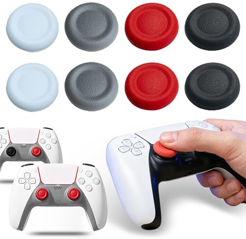 8 Stück Daumengriff Joystick Kappen für PS5 Controller stundenlanges Gaming | Rutschfestes Analog Stick Griff Design mit Ps5 ps4, Verschleißfeste Analogstick Ersatzkappen für playstation 5 controller