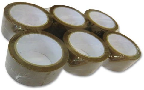 Lot de 6 rouleaux de ruban d’emballage marron - 50 mm (5 cm) x 66 m