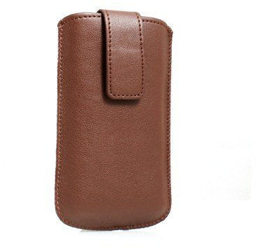 System-S Tasche Etui Sleeve Case Hülle mit Rückzugfunktion Ausziehhilfe in Braun für Nokia C3-00 C6-00 C7-00 E63 E65 E71 E72 E75 N73