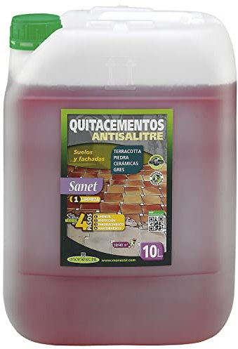 Monestir SANET Quitacementos Antisalitre Limpiador restos de Obra Suelos 10 Litros