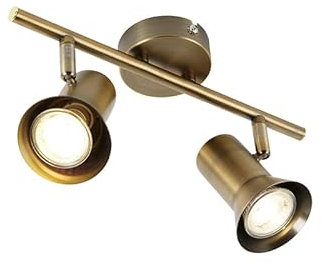 Qazqa - Modern Deckenstrahler bronze dreh- und schwenkbar - Karin 2-flammig I Wohnzimmer I Schlafzimmer - Stahl Länglich - LED geeignet GU10