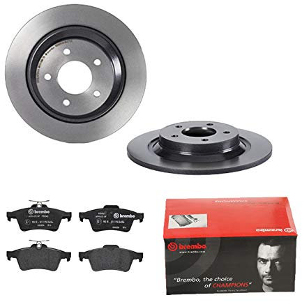 2 Bremsscheiben Voll 302 mm + Bremsbeläge Hinten von Brembo Voll (1420-53528) Bremsensatz Bremsanlage Bremsen-Kit,Bremsenset, Bremsscheiben, Bremsbeläge, Bremsen-Set, Beläge, Bremsbelag,