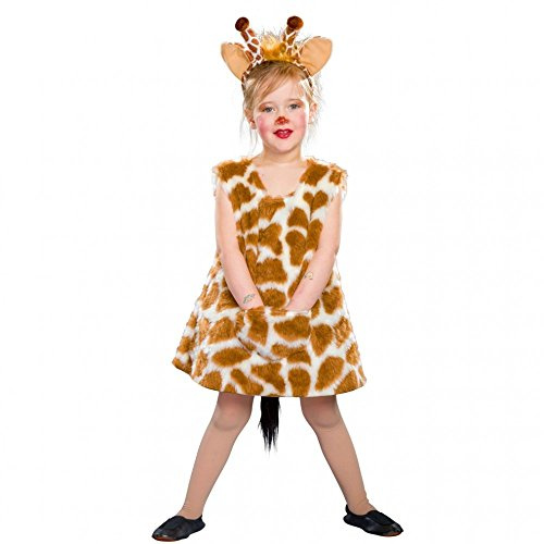 Festartikel Müller Kostüm Giraffen Mädchen Giraffen-Kleid mit Haarreif für Kinder in der Größe 98/104, 118.008.04Kleid Haarreif Tierkostüm Fasching Giraffe (98/104), Gelb/Braun