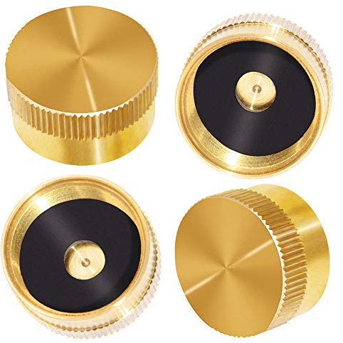 Joyway 4 pcs Laiton Massif Recharge Propane Bouteille Bouchon Universel pour Tous Les 0,5 Kilogram Réservoir de gaz Cylindre scellé Bouchon de Protection