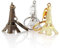 Lot de 9 Porte clef Tour Eiffel Souvenir de Paris argenté doré bronze + 1 porte clé Fluo offert